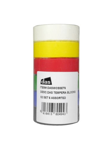 Vibrant Das Tempera Blocks S2 Set 6 Assorted, perfect for creating smooth, deep colors on various surfaces.