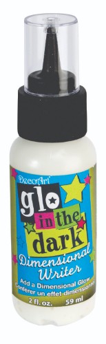 Decoart 2oz Glo In The Dark Dimensional paint for arts and crafts, perfect for creating glowing effects on various surfaces.