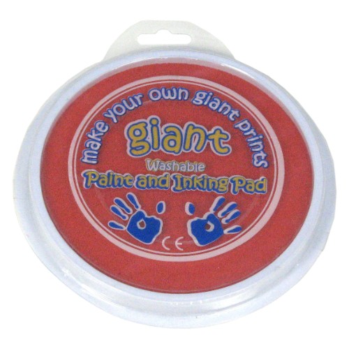 Giant 15cm orange paint pad for kids, perfect for mess-free painting with palm printers, finger painting, and easy cleanup.