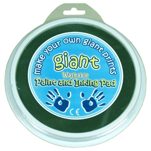 Giant 15cm Green paint pad for mess-free painting, ideal for kids and adults using various artistic tools.
