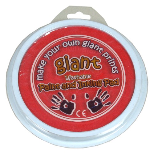 Giant 15cm red paint pad for mess-free creativity, perfect for finger painting and easy to clean and reuse.