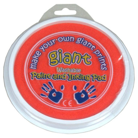Giant 15cm Vivid Orange Paint Pad for easy palm and finger painting, perfect for young artists' creative expression.