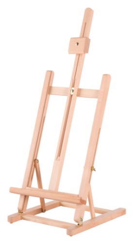 Elegant small elm wood table easel, adjustable height for comfortable painting and display, ideal for artists and hobbyists.
