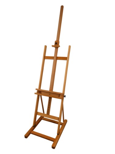 Studio easel made of beech wood, 175 cm tall, supports canvases up to 122 cm for versatile painting.