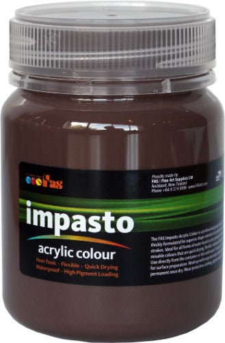 Thick creamy Burnt Umber acrylic paint for vibrant textures and lasting depth in artwork, ideal for various surfaces.