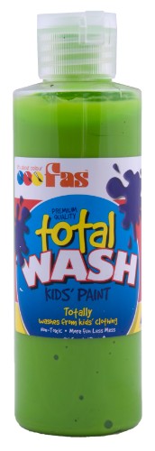 FAS Total Wash 250ml Leaf: vibrant, eco-friendly paint that easily washes out of all fabrics for mess-free creativity.