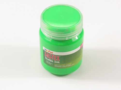 Vibrant 250ml Fluo Green heat set ink for durable textile printing on various fabrics. Ideal for custom designs.