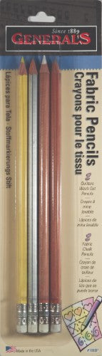 Fabric Pencil Assorted (4pc Blister)