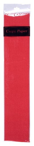 Vibrant red crepe paper roll, 50cm x 2m, perfect for crafting, decorations, and school projects.