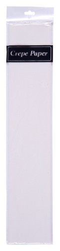 Premium white crepe paper roll (50cm x 2m) for elegant DIY crafts, decorations, and floral arrangements.