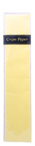 Vibrant yellow crepe paper roll (50cm x 2m) for crafting, party decorations, and floral arrangements.