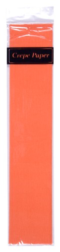 Vibrant orange crepe paper roll (50cm x 2m) for crafts, decorations, and DIY projects.