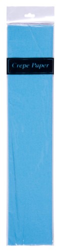 Light blue crepe paper roll (50cm x 2m) for crafting, party decor, and floral designs.