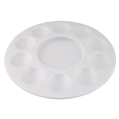 Smartfox AU 10 Well Plastic Palette for mixing oils, acrylics, and watercolors; lightweight, ergonomic, and easy to clean.