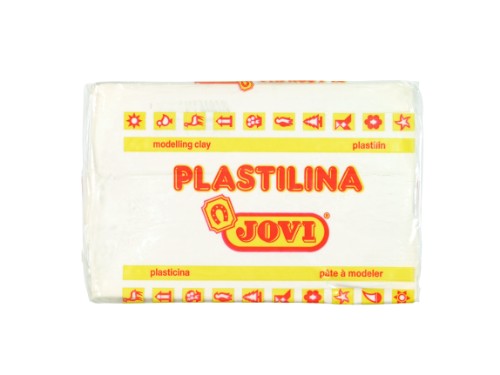 Jovi Plastalina 350gm White, a non-toxic, reusable modeling paste for children, perfect for creative play and projects.