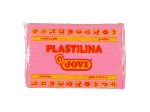 Vibrant pink Jovi Plastalina 350gm for creative kids' crafting, non-toxic, reusable, ideal for sculpting and modeling projects.