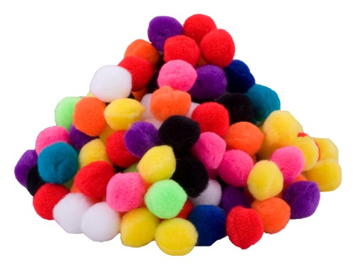 Craft - Pom Poms Assorted Colour 20mm 100pc