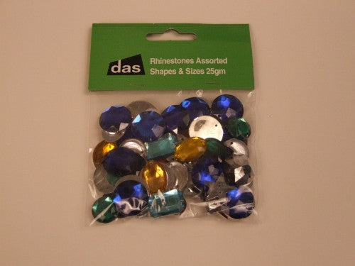 Vibrant assorted rhinestones in various shapes and sizes, ideal for DIY projects, home decor, and jewelry design.