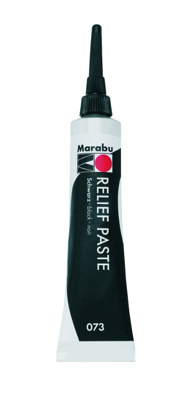 Marabu Relief Paste 20ml in vibrant black for creating stunning glass designs with a non-fading, water-based formula.