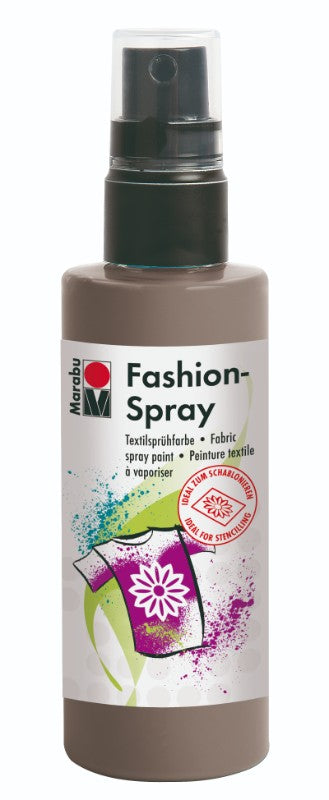 Marabu Fashion Spray 100ml in Grey for personalized fabric projects, ideal for T-shirts, bags, and cushions.