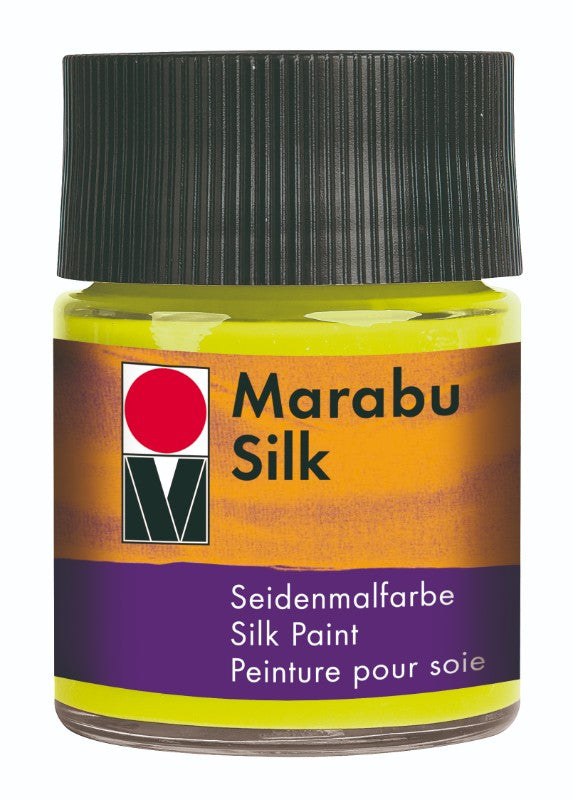 Marabu-Silk Fabric Colour 50ml in Reseda, a vibrant silk dye for creative textile projects with excellent lightfastness.