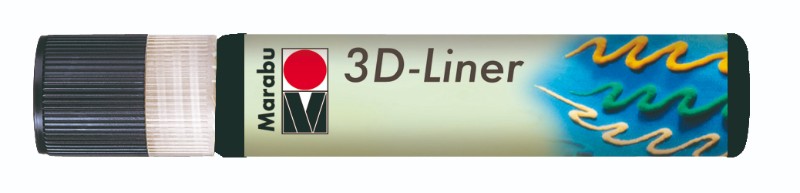 Marabu 3D Liner 673 Black marker for creating intricate 3D effects on various surfaces like paper, wood, and textiles.