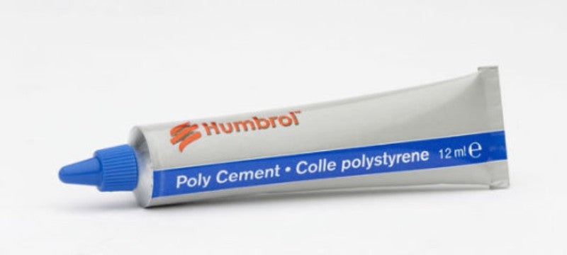 Polystyrene Cement 12ml with precision applicator for strong, quick-drying bonds in model building and crafting.