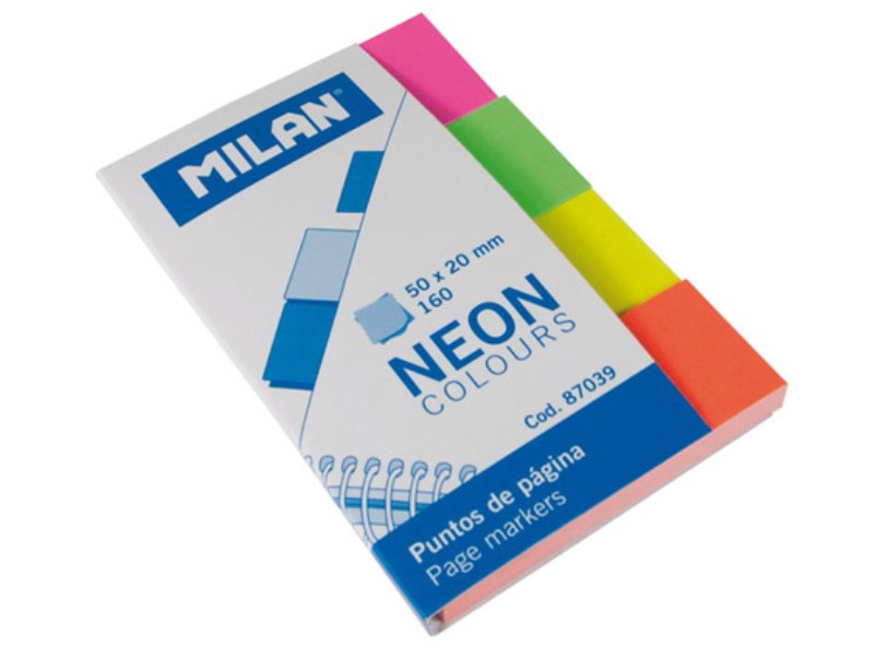 Brightly colored Milan Sticky Notes Page Markers for reminders and organization, with superior adhesive for easy repositioning.