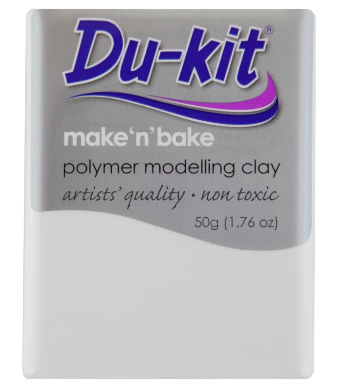 Du-Kit 50g 02 White Modelling Clay, non-toxic and pliable, perfect for creative sculpting and crafting projects.