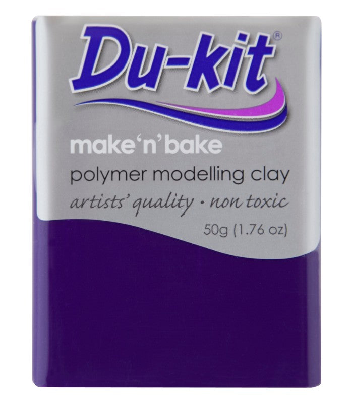 Du-Kit 50g Violet Modelling Clay for creative projects, oven-bake for durability, non-toxic, ideal for all artists.