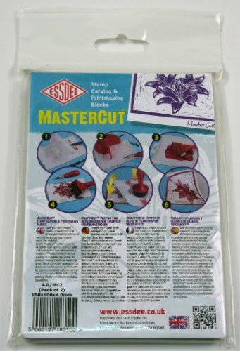 Essdee Mastercut Block 150x100mm, a versatile double-sided printing lino for smooth carving and detailed designs.