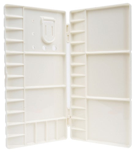 Large collapsible plastic palette for easy transport and storage, featuring ergonomic handles and durable construction.