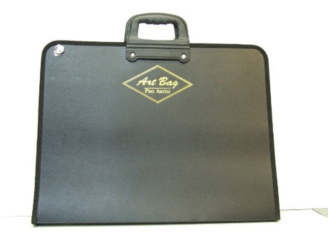 A2-sized Art Seal Bag with transparent front, durable materials, and secure seal for protecting artwork during transport.