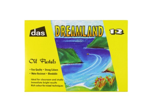Vibrant 12-color set of Das Dreamland Oil Pastels, ideal for blending and layering in various artistic techniques.