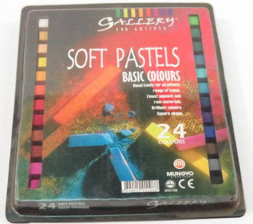 Mungyo Artist Pastel Set with 46 vibrant colors in a compact blister pack, ideal for sketching and painting.