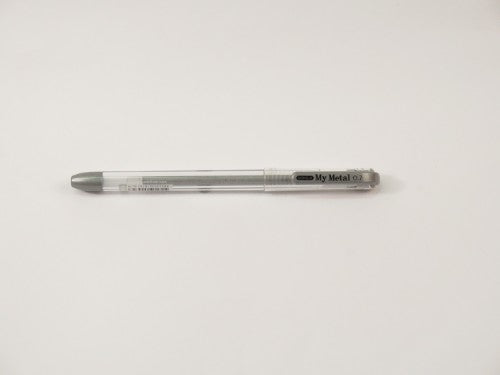 My Met A/Free Pen 0.7mm Silver with metallic gel ink for smooth, crisp writing on any paper. Perfect for creative projects.