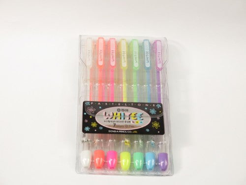 Set of 7 My Gel Pastel Pens, featuring soft pastel hues for smooth writing and creative projects.