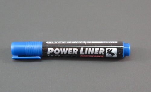 Mungyo Permanent Marker in blue, ideal for vibrant, long-lasting marks on various surfaces, featuring a quick-drying, waterproof formula.