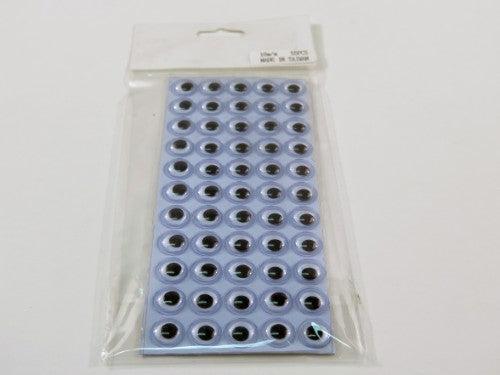 Self-adhesive 10mm moving eyes, perfect for fun crafts, puppets, and decorations.