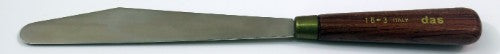 Rgm Large Palette Knife #16/3 made of stainless steel, ideal for mixing paint and creating textures with ergonomic grip.
