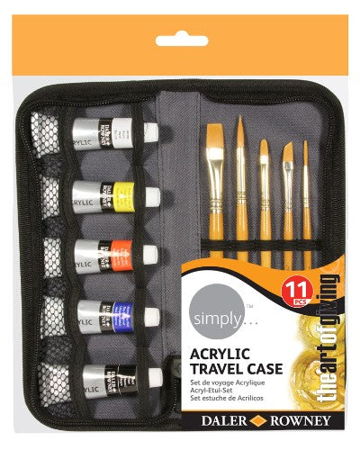 Acrylic Paint - D-R Simply Acrylic Travel Set - Brush &