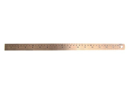 16-inch stainless steel ruler with etched measurements for precision in various tasks, ideal for architects and hobbyists.