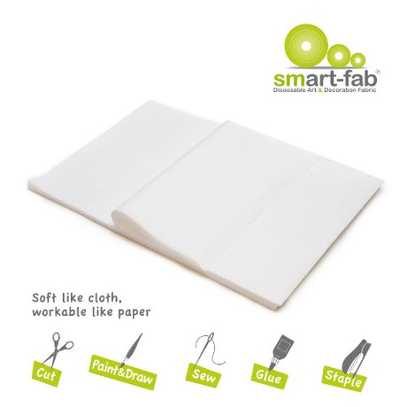 12x18 inch white Smart-Fab cut sheets, versatile and durable for crafts, banners, and eco-friendly projects.