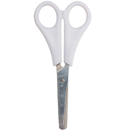 5 1/4" left-handed scissors with ergonomic handle and stainless steel blades for precise cutting in crafts and projects.