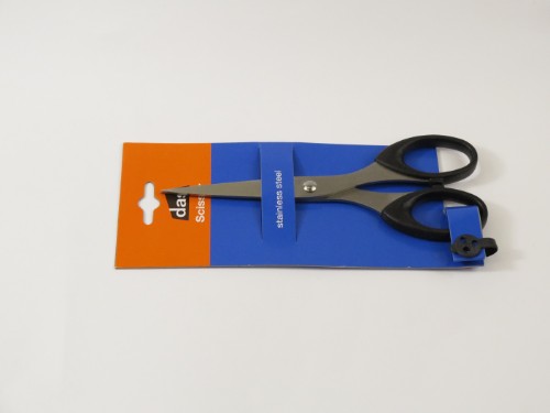 S02047 6 1/2" stainless steel scissors with ergonomic handle for precise cutting of paper, fabric, and cardboard.
