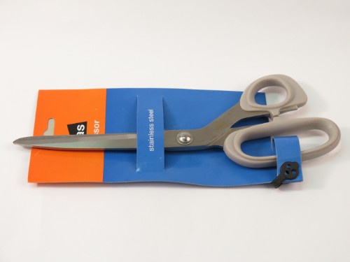 10-inch ergonomic sewing scissors with stainless steel blades for precise and comfortable fabric cutting.