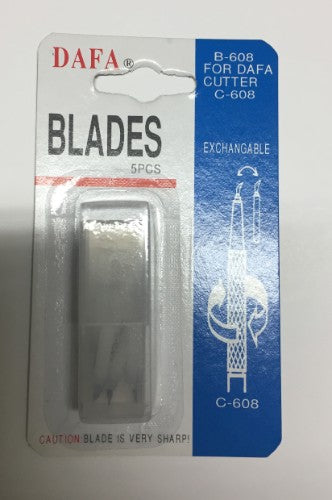 B-608 Spare Blades for C-608, five precision replacement blades for optimal cutting performance and durability.