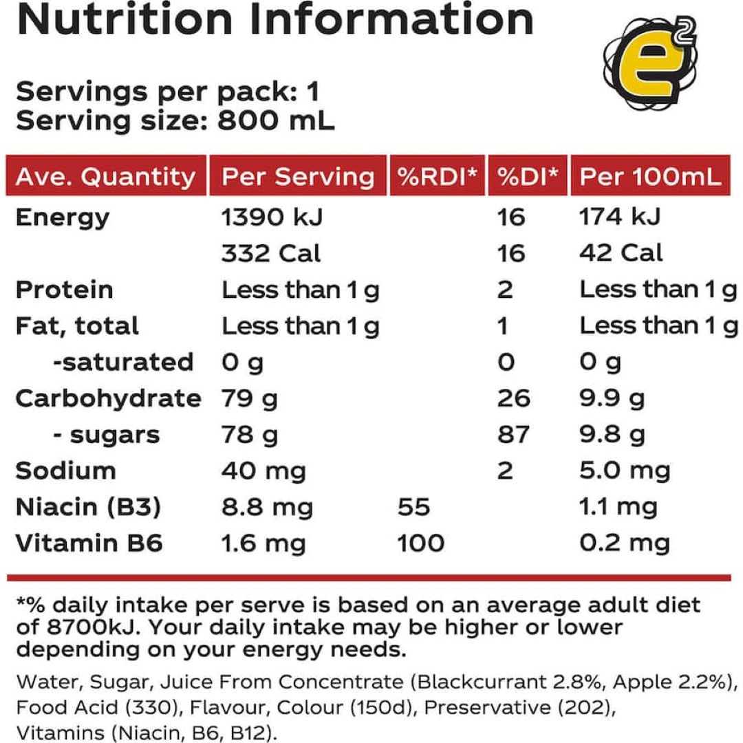 E2 Sports Drink Apple & Blackcurrant 800mL