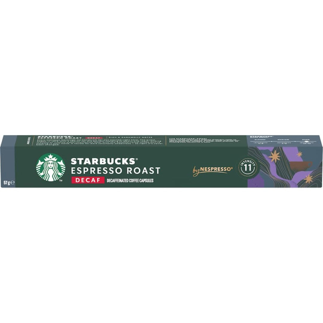 Starbucks By Nespresso Coffee Pods Espresso Roast Decaf 10 pack 57g