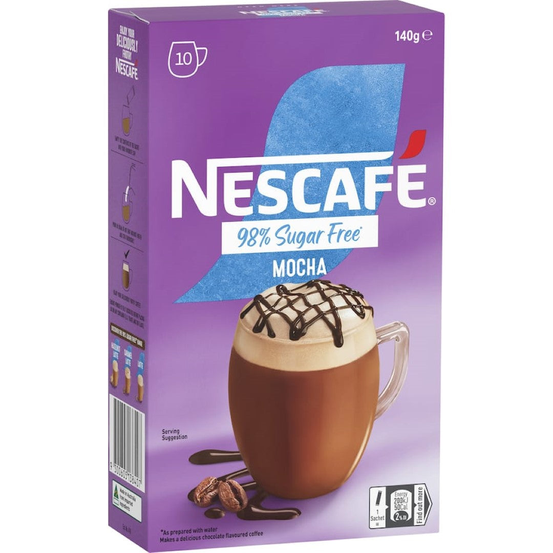 Nescafé Coffee Sachets 98% Sugar Free Mocha 10pack 140g